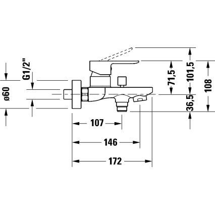 Duravit DC5230001010 - Grifo de bañera D-CODE cromo brillante