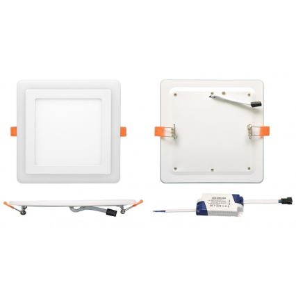 LED Lámpara empotrable DUO LED/12W/230V + LED/4W