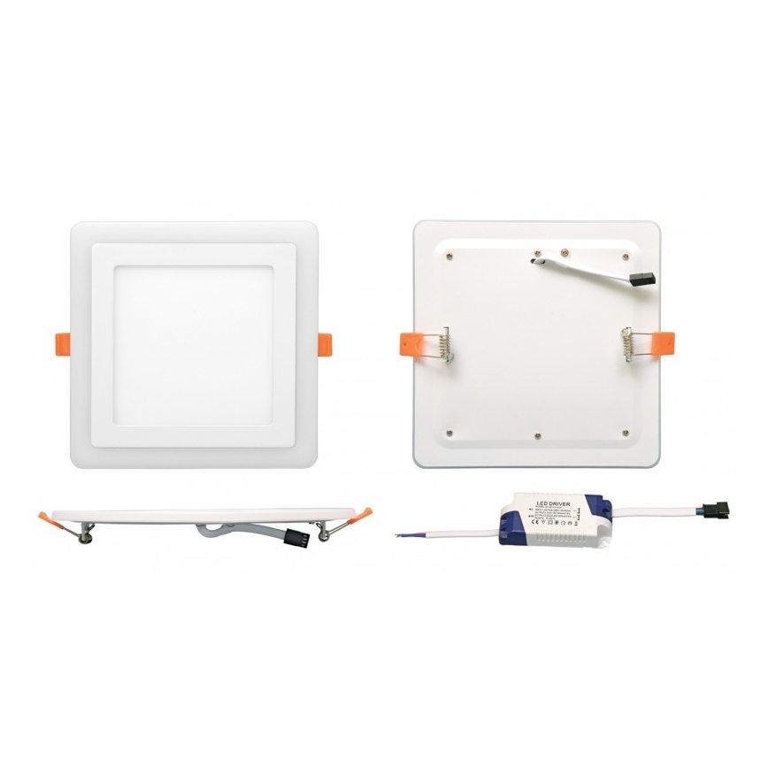 LED Lámpara empotrable DUO LED/12W/230V + LED/4W