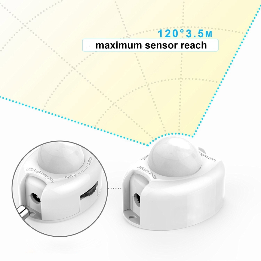 Ecolite - SET de 2x cintas LED con sensor 1,2 m LED/3,6W/230V