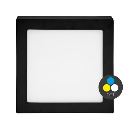 Plafón LED RAFA LED/12W/230V 3000/4000/6000K 17x17 cm negro