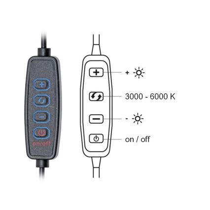Lámpara de mesa LED regulable LIPA LED/10W/230V 3000-6000K negro