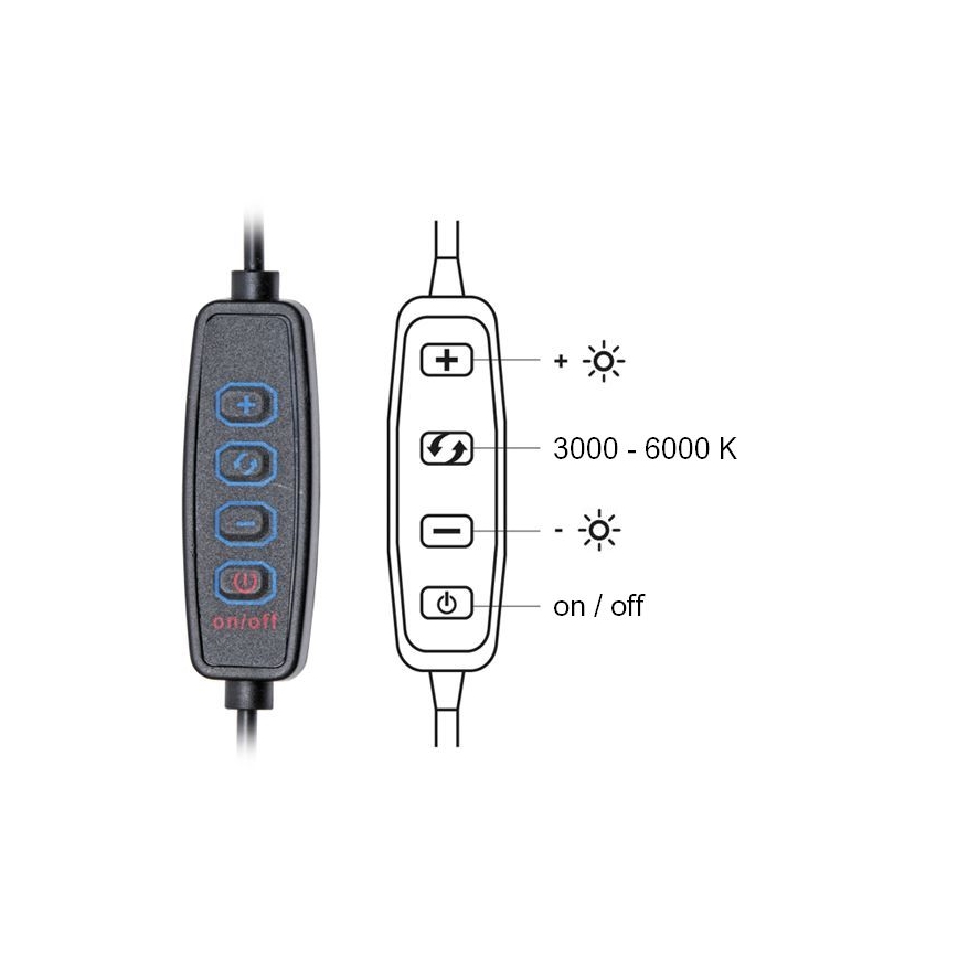Lámpara de mesa LED regulable LIPA LED/10W/230V 3000-6000K negro