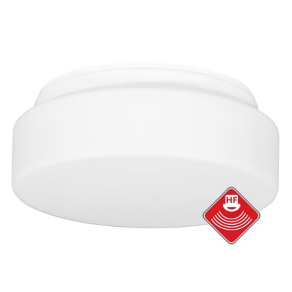 Plafón de exterior con sensor HECTOR 1xE27/60W/230V diá. 25 cm IP44 ópalo blanco