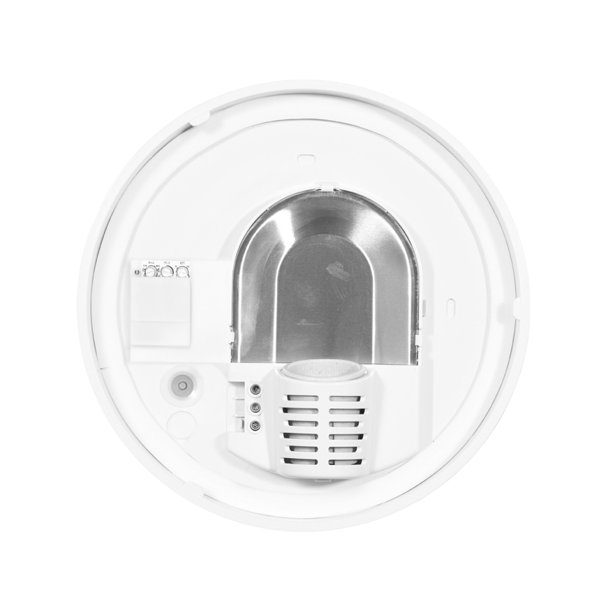 Plafón de exterior con sensor HECTOR 1xE27/60W/230V diá. 25 cm IP44 ópalo blanco