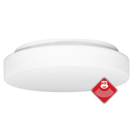 Plafón de exterior con sensor HECTOR 2xE27/60W/230V diá. 40 cm IP44 ópalo blanco