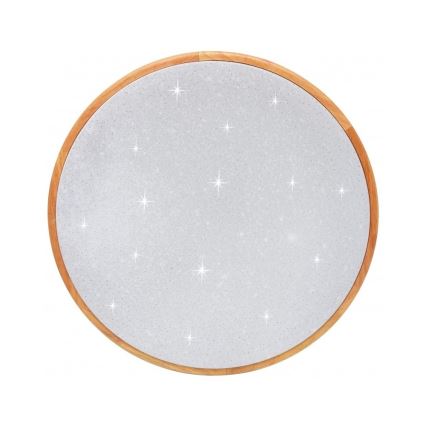 Plafón LED regulable LENA LED/24W/230V 3000-6500K roble + control remoto