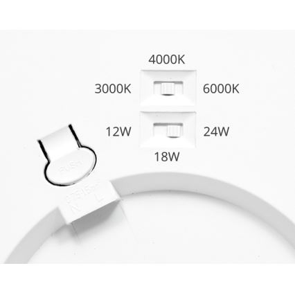 Panel LED regulable LEXA LED/12/18/24W/230V 3000/4000/6000K diá. 30 cm blanco