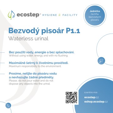 EcoStep 100002 - Placa informativa para urinario sin agua P1.1 CZ/ENG