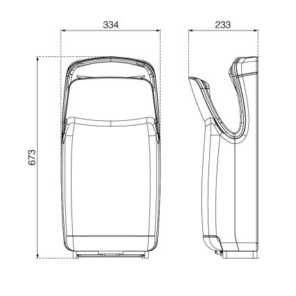 EcoStep 10006 - Secador de manos R1.1 750/1000W/230V plateado