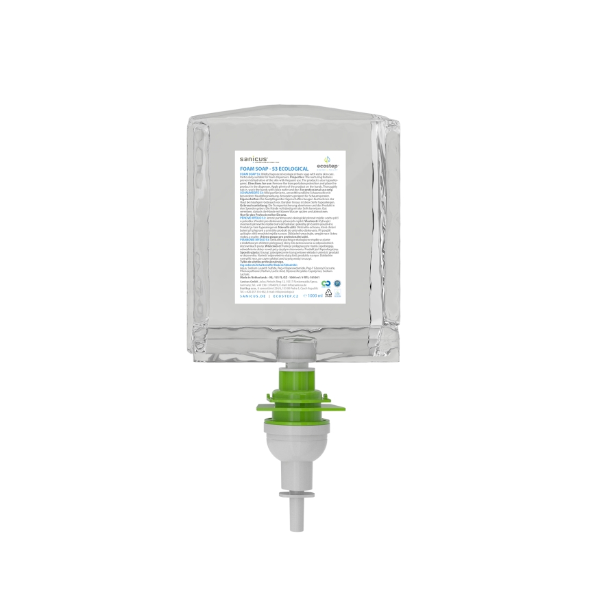 EcoStep 50051 - Dispensador de jabón sin contacto S3 1000 ml 4xAA blanco