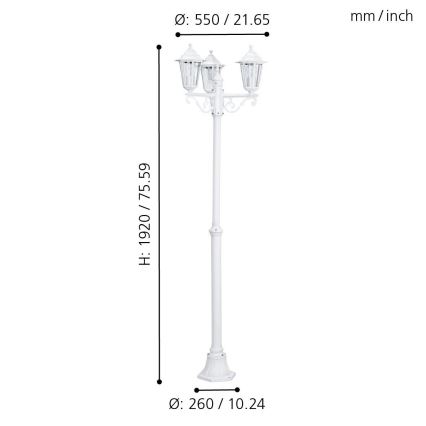 Eglo - Lámpara exterior 3xE27/60W/230V IP44