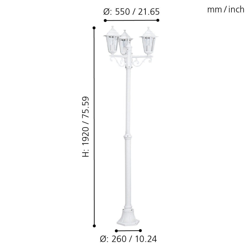 Eglo - Lámpara exterior 3xE27/60W/230V IP44