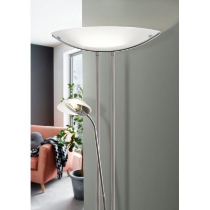 Eglo 25869 - Lámpara de pie regulable BAYA 1xR7s/230W/230V+1xG9/33W cromo mate