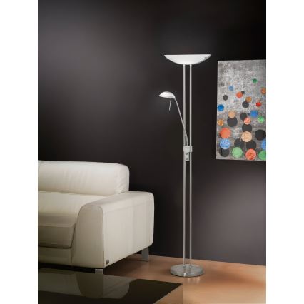 Eglo 25869 - Lámpara de pie regulable BAYA 1xR7s/230W/230V+1xG9/33W cromo mate