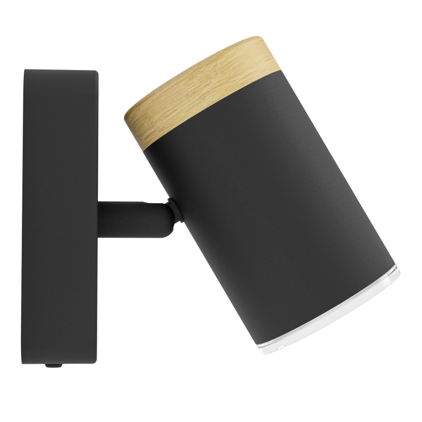 Eglo - Aplique de pared para baño tipo foco 1xGU10/3W/230V IP44 negro/beige