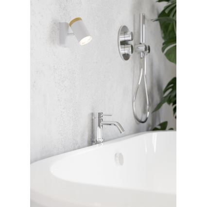 Eglo - Aplique de pared tipo foco para baño 1xGU10/3W/230V IP44 blanco/beige