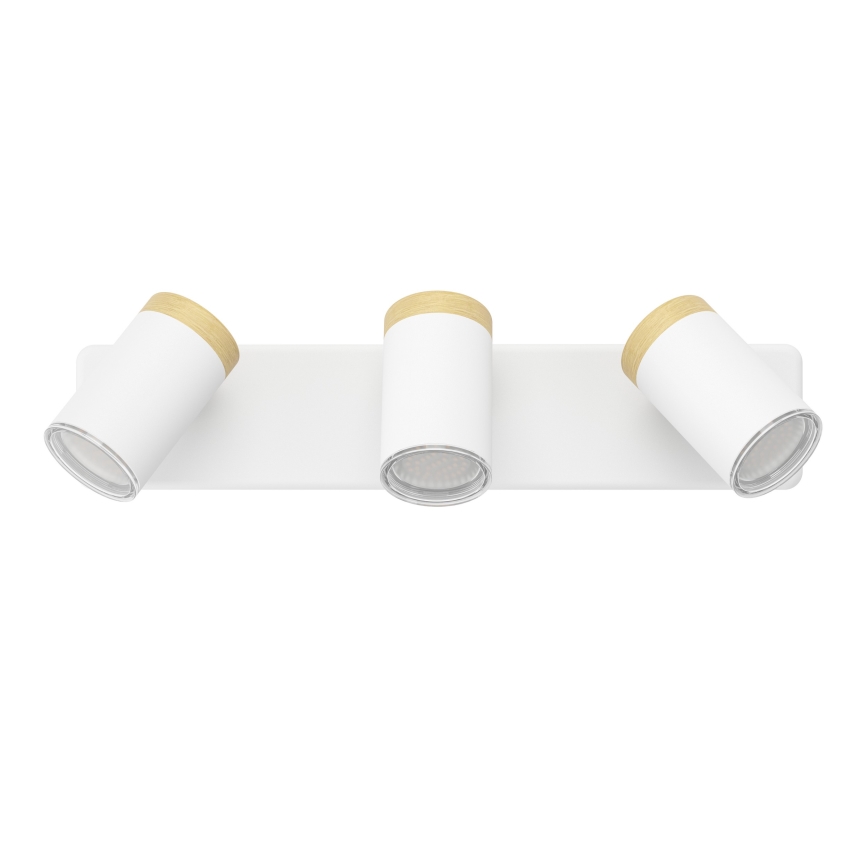 Eglo - Foco de baño 3xGU10/3W/230V IP44 blanco/beige