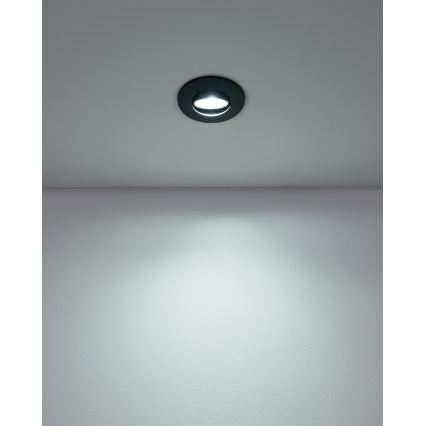 Eglo - Set de 5 downlights empotrables LED 4,9 W / 230 V, 2700/4000/6500 K, Ø 9 cm, negro