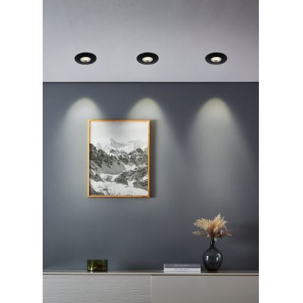 Eglo - Juego de 7 focos empotrables LED/4,9W/230V 2700/4000/6500K diámetro 9 cm negro