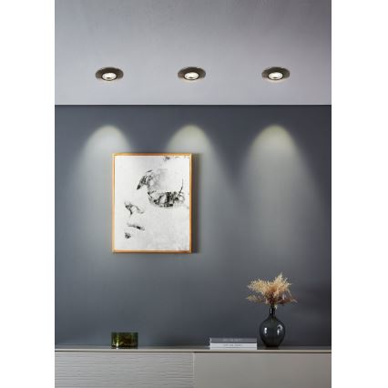 Eglo - Juego de 5 downlights empotrables LED/4,9W/230V 2700/4000/6500K Ø 9 cm cromo mate