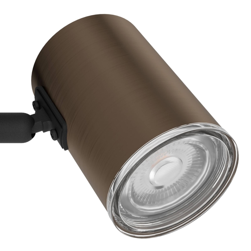 Eglo - Aplique de pared para baño foco 1xGU10/5W/230V IP44 negro/marrón