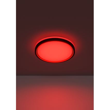 Eglo 300684 - Luminaria de techo regulable LED RGBW MALERAMARA-Z LED/14W/230V 2700-6500K Ø 35,7 cm negra/dorada + mando a distancia