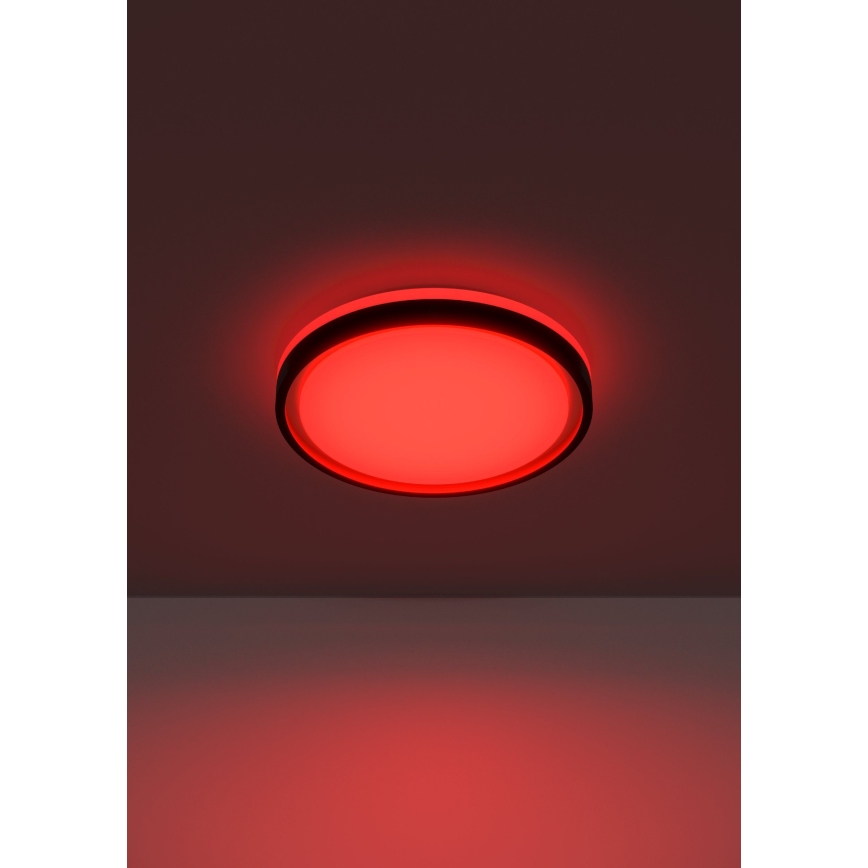 Eglo 300684 - Luminaria de techo regulable LED RGBW MALERAMARA-Z LED/14W/230V 2700-6500K Ø 35,7 cm negra/dorada + mando a distancia