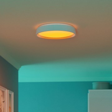 Eglo 300686 - Lámpara de techo LED RGBW regulable MASSIGNANO-Z LED/18,5W/230V 2700-6500K diámetro 40 cm blanca + mando a distancia