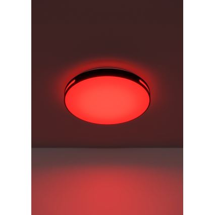 Eglo 300687 - Luminaria de techo LED RGBW regulable MONTEGRANARO-Z LED/18,5W/230V 2700-6500K Ø 39,4 cm negra + mando a distancia