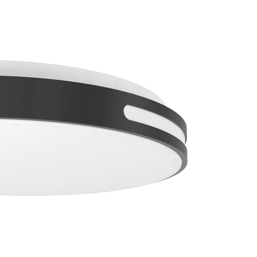 Eglo 300687 - Luminaria de techo LED RGBW regulable MONTEGRANARO-Z LED/18,5W/230V 2700-6500K Ø 39,4 cm negra + mando a distancia