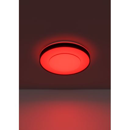 Eglo 300688 - Lámpara de techo LED RGBW regulable MONTERIGGIONI-Z LED/18,5W/230V 2700-6500K Ø 38,4 cm negra + mando a distancia