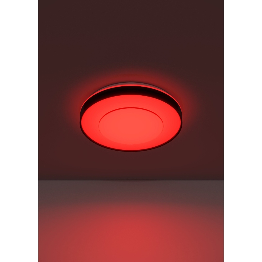 Eglo 300688 - Lámpara de techo LED RGBW regulable MONTERIGGIONI-Z LED/18,5W/230V 2700-6500K Ø 38,4 cm negra + mando a distancia