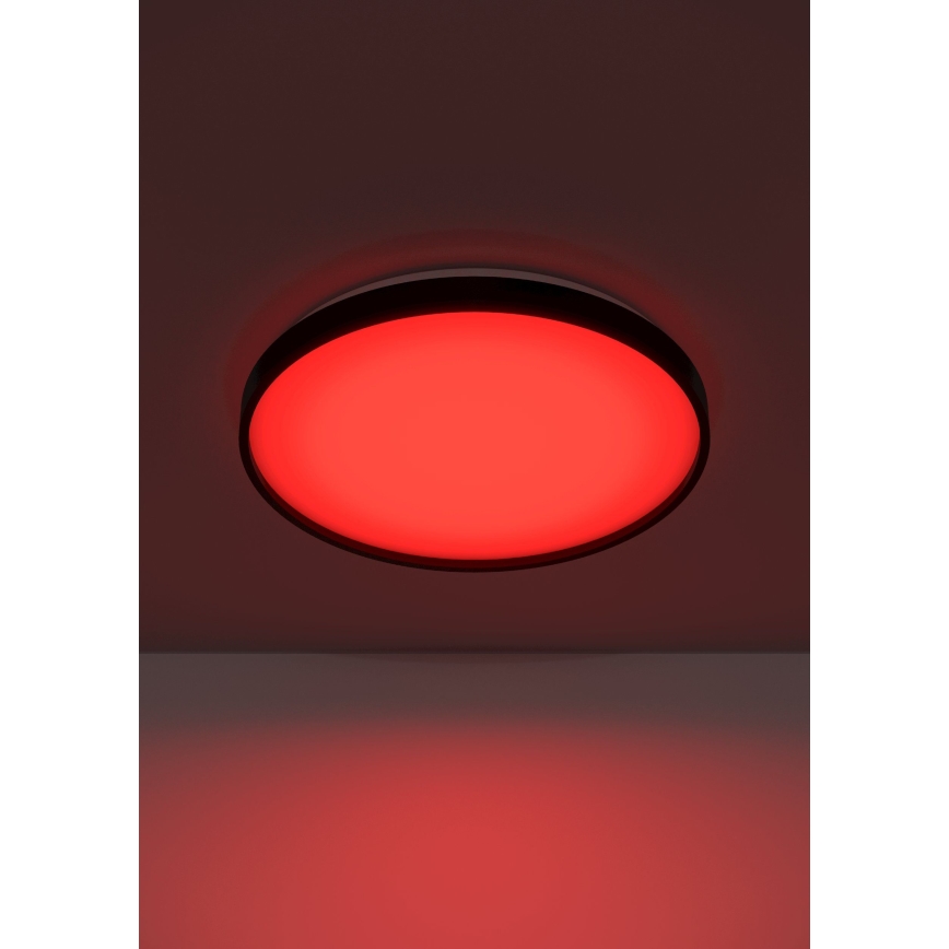 Eglo 300692- LED RGBW Lámpara de techo regulable MOZONCILLO-Z LED/28,3W/230V 2700-6500K pr. 48,4 cm negra + mando a distancia