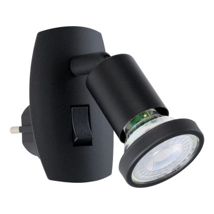 Eglo - Lámpara LED para enchufe 1xGU10/4,5W/230V negra