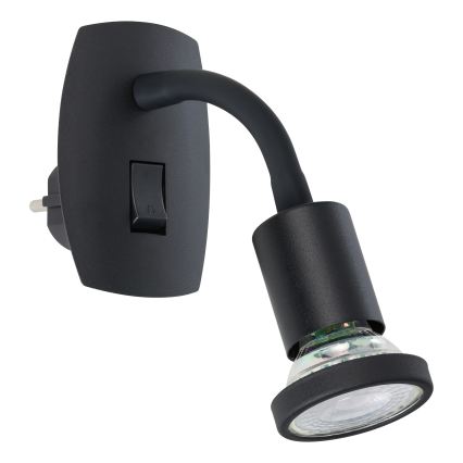 Eglo - Lámpara LED para enchufe 1xGU10/4,5W/230V negro