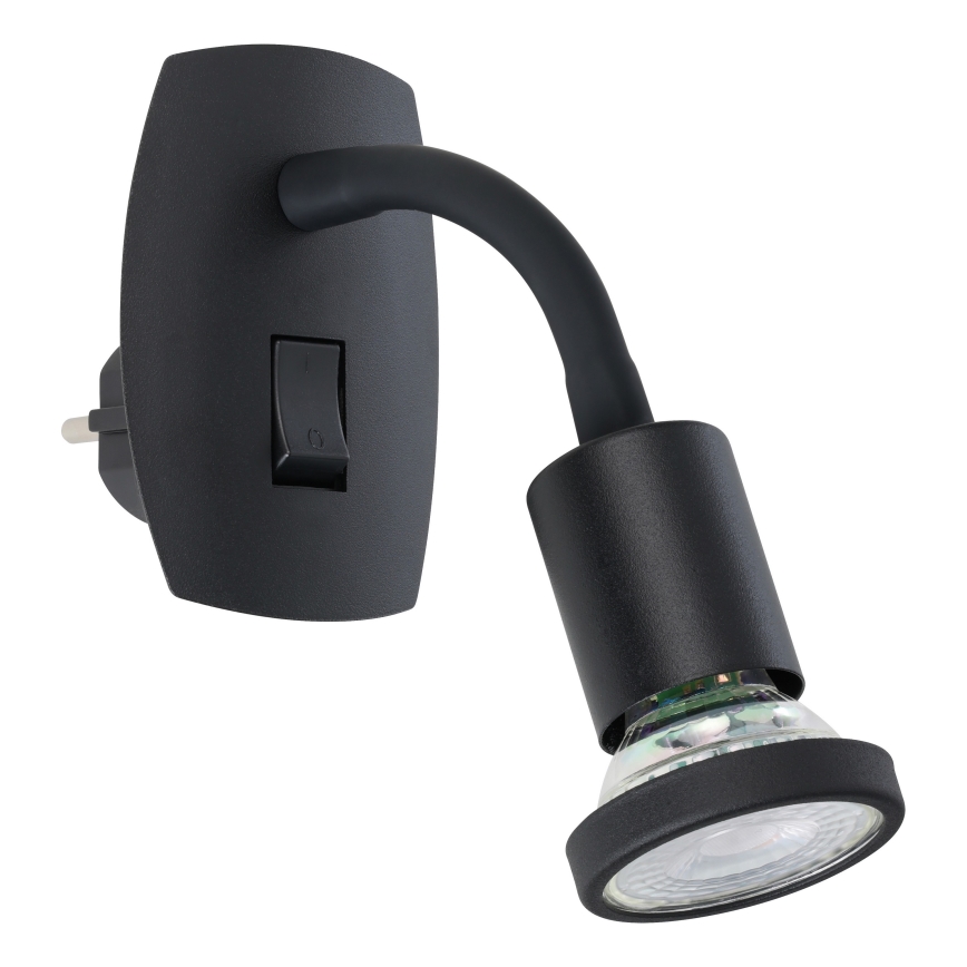 Eglo - Lámpara LED para enchufe 1xGU10/4,5W/230V negro