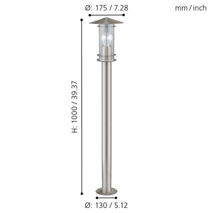 Eglo - Lámpara exterior 1xE27/60W/230V IP44
