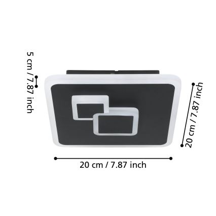 Eglo - Lámpara de techo LED LED/7,8W/230V negra