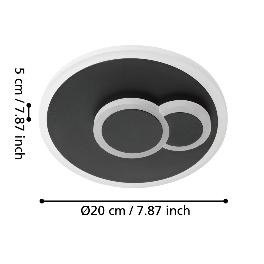 Eglo - Lámpara de techo LED LED/7,8W/230V Ø 20 cm negra