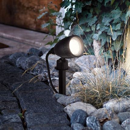 Eglo 31028 - Pack de 3 lámparas LED RGBW para exterior NEMA-C 1xGU10/5W/230V 2700-6500K IP44 negras + mando a distancia