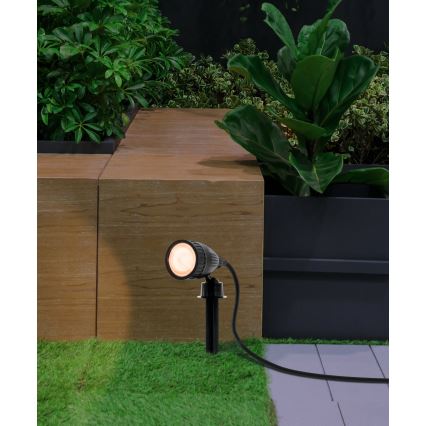 Eglo 31028 - Pack de 3 lámparas LED RGBW para exterior NEMA-C 1xGU10/5W/230V 2700-6500K IP44 negras + mando a distancia