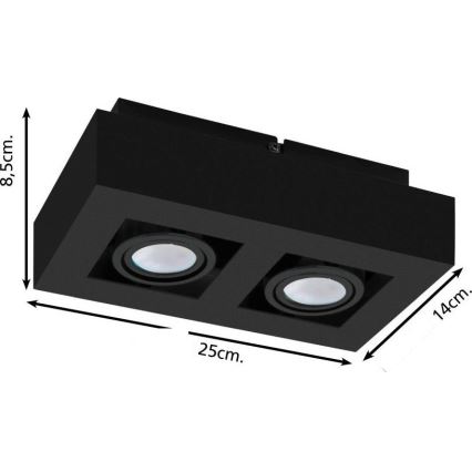 Eglo 31063 - Foco LED MENDOZA 2xLED/4,7W/230V 3000K negro