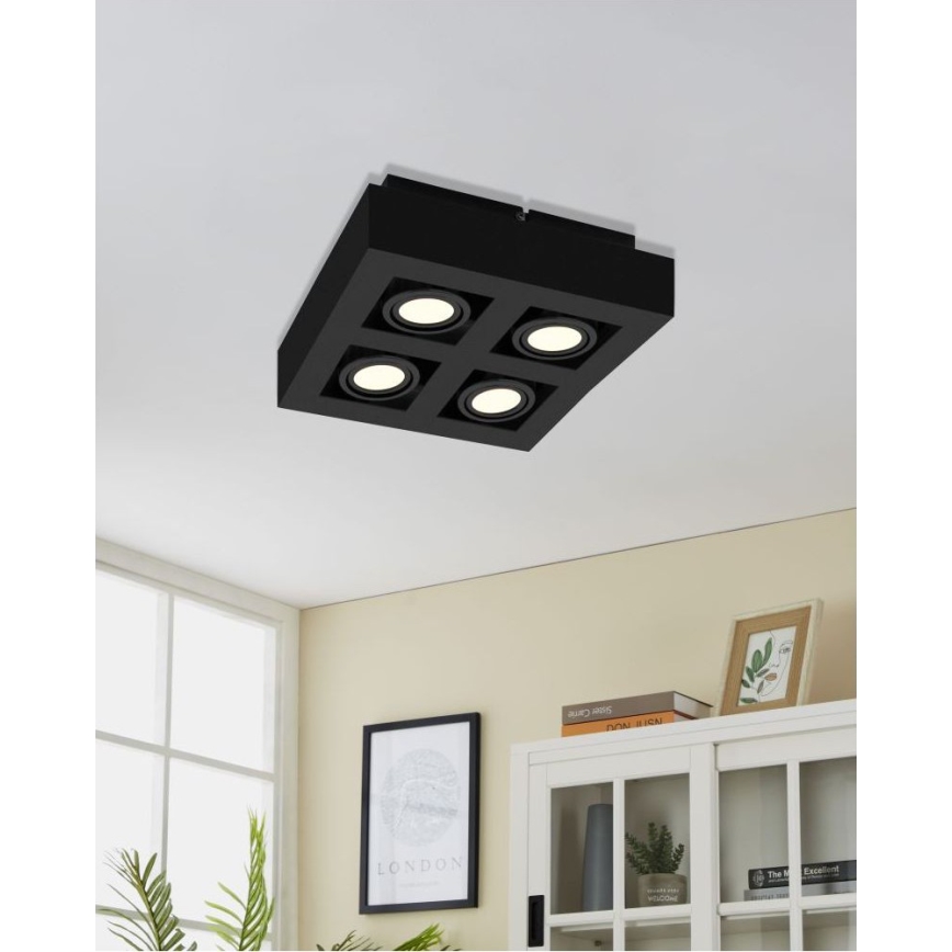 Eglo 31065 - Foco LED MENDOZA 4xLED/4,7W/230V 3000K negro