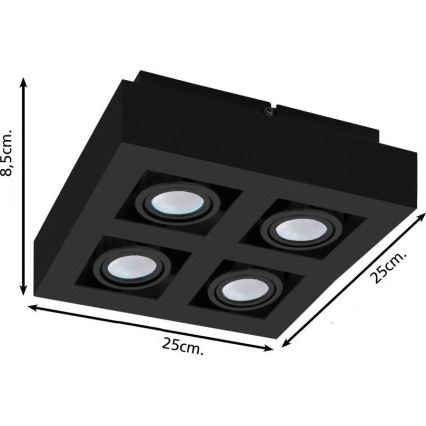 Eglo 31065 - Foco LED MENDOZA 4xLED/4,7W/230V 3000K negro