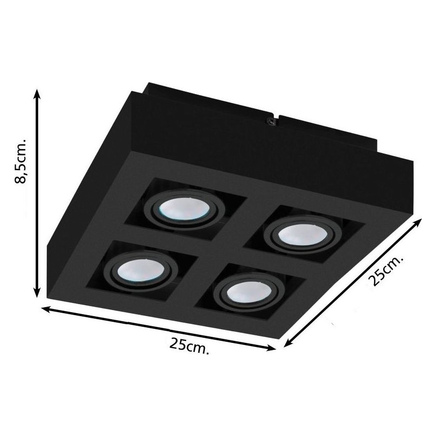 Eglo 31065 - Foco LED MENDOZA 4xLED/4,7W/230V 3000K negro