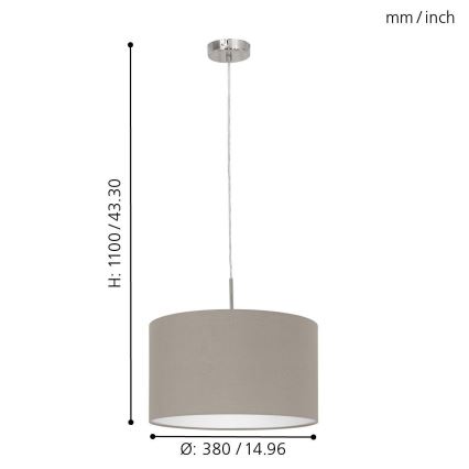 Eglo - Lámpara colgante 1xE27/60W/230V