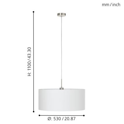 Eglo - Lámpara colgante con cable 1xE27/60W/230V