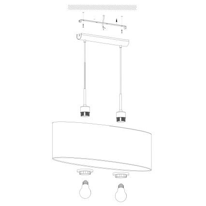 Eglo - Lámpara colgante con cable 2xE27/60W/230V