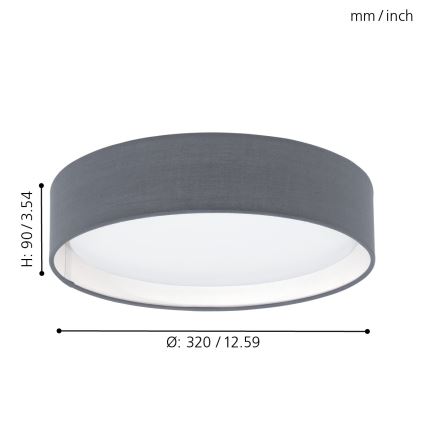 Eglo - Lámpara de techo LED 1xLED/12W/230V